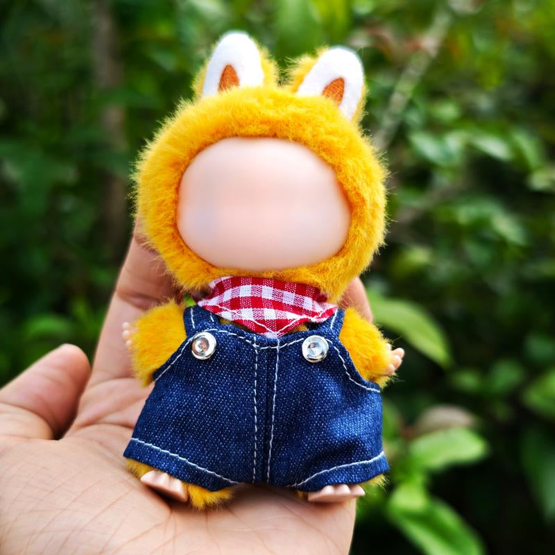 Picomonster 4 Inch Mini Plush Keychain Clothes Cute Overalls & Bib Outfits Small Plush Figure Accessories No Doll Fashion Piece Fashionable Collectible Style
