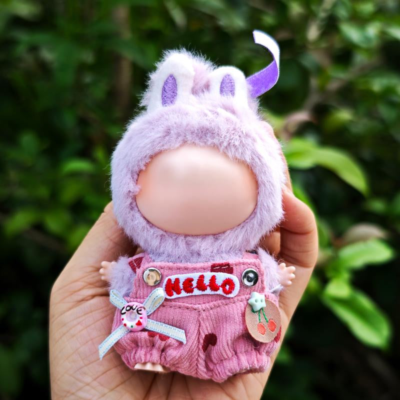 Picomonster 4 Inch Mini Plush Keychain Clothes Cute Overalls & Bib Outfits Small Plush Figure Accessories No Doll Fashion Piece Fashionable Collectible Style