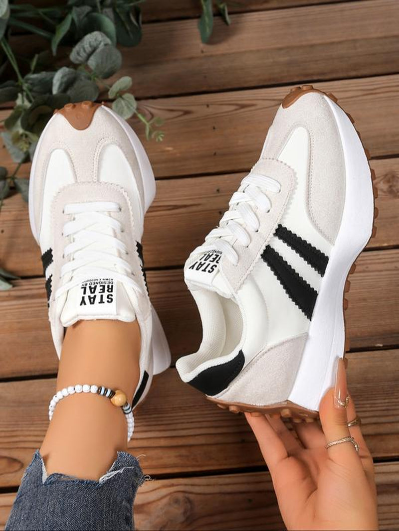 Women'S Sporty Al-Gan Shoes, Spring & Fall Elegant Fashion Casual round Toe Low Top Lace-Up Thick Sole Outdoor Running Shoes