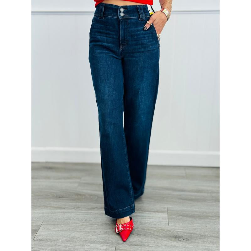 Judy Blue Tallulah Trouser Wide Leg Jeans (Reg. and Plus) - 3 Length