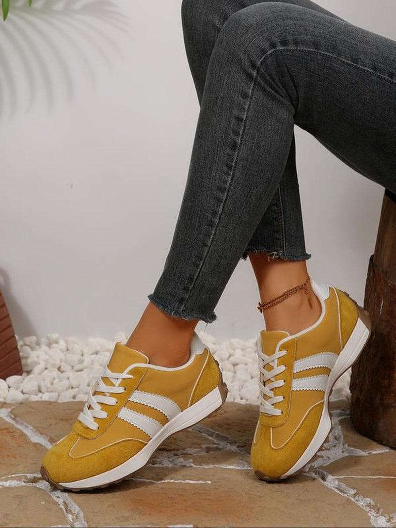 Women'S Sporty Al-Gan Shoes, Spring & Fall Elegant Fashion Casual round Toe Low Top Lace-Up Thick Sole Outdoor Running Shoes