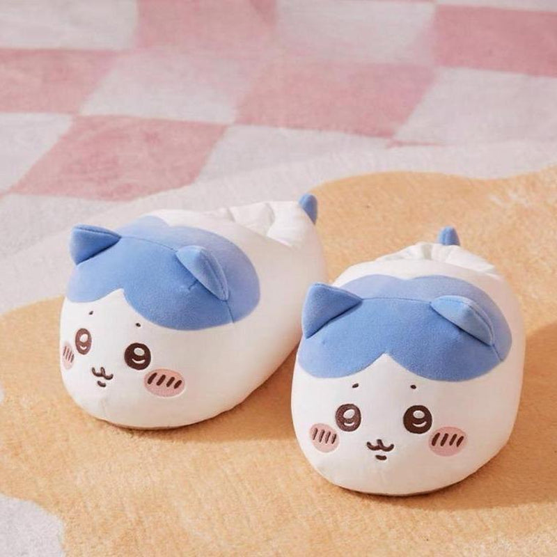 [Autumn New Arrivals]Chiikawa Women’S Slippers – 2025 New Winter & Fall Plush Cotton House Shoes, Cute Usagi & Shiba Inu Design, Warm Non-Slip Indoor Cozy Footwear