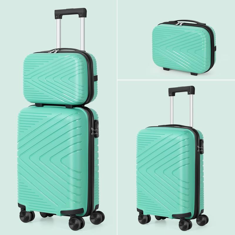 2-Piece Set Travel Luggage (14+20), Trolley Case, Boarding Suitcase, Hard-Shell Handbag with Wheels and TSA Lock, Gift for Women - for Girlfriends or Mothers