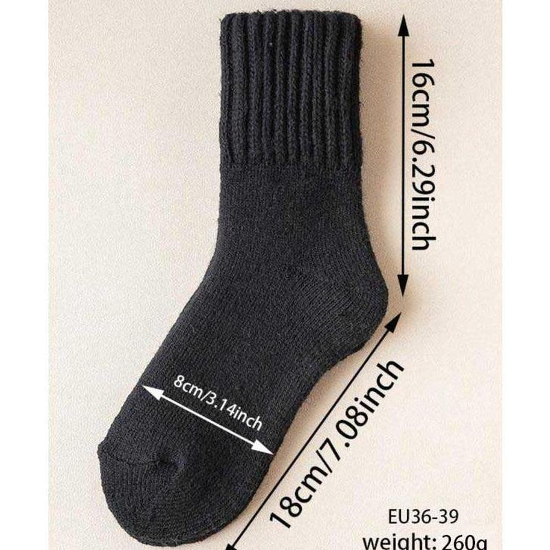 Women'S Casual Soft Comfy Warm Socks for Fall & Winter Solid Mid-Calf Socks for Daily Wear 5 Pairs Pack Machine Washable Polyester Knitting Basic Minimalist Outfit