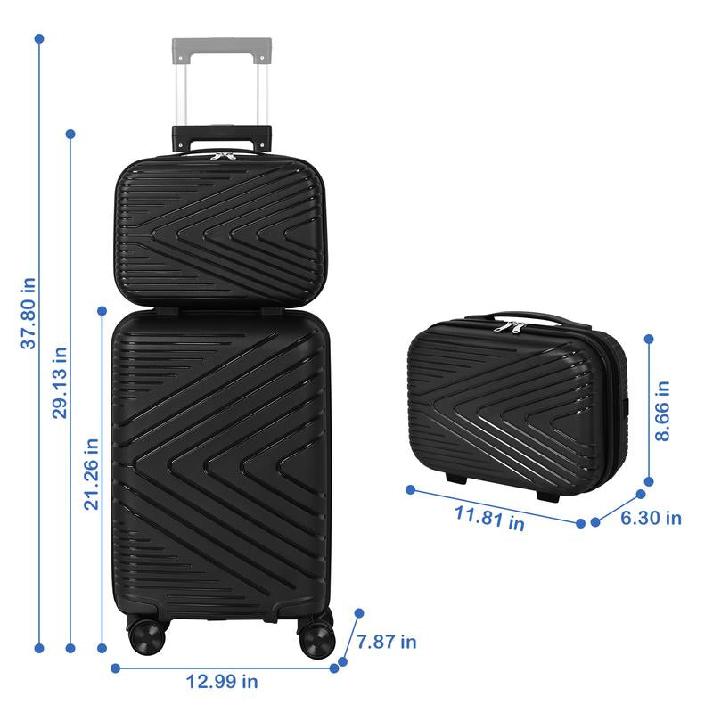 2-Piece Set Travel Luggage (14+20), Trolley Case, Boarding Suitcase, Hard-Shell Handbag with Wheels and TSA Lock, Gift for Women - for Girlfriends or Mothers