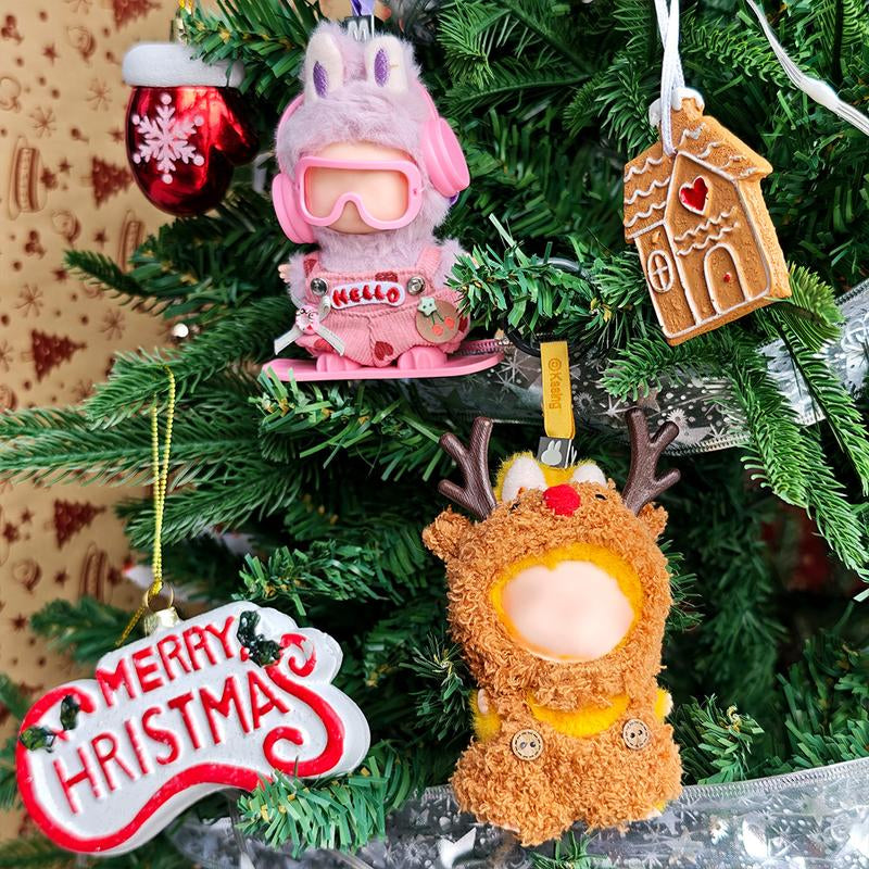 Picomonster 4 Inch Mini Plush Keychain Clothes Cute Overalls & Bib Outfits Small Plush Figure Accessories No Doll Fashion Piece Fashionable Collectible Style