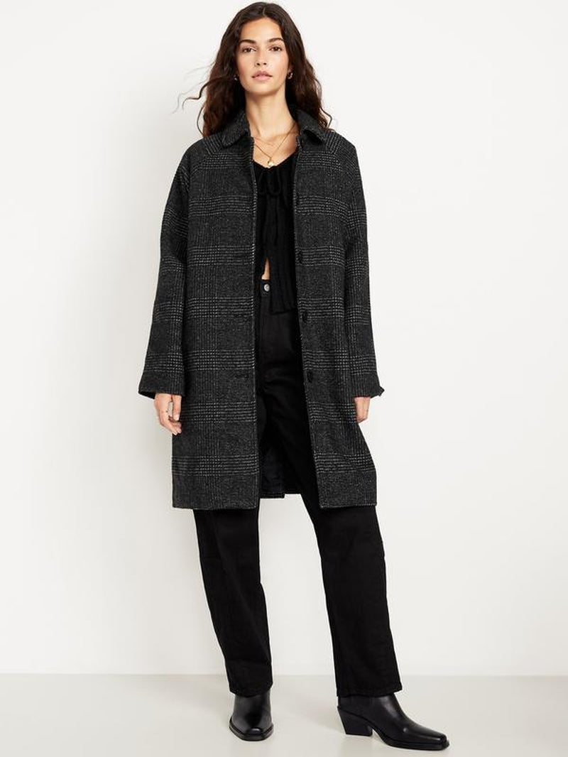 Old Navy Women'S Relaxed Button-Front Mac Coat