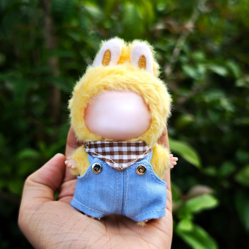 Picomonster 4 Inch Mini Plush Keychain Clothes Cute Overalls & Bib Outfits Small Plush Figure Accessories No Doll Fashion Piece Fashionable Collectible Style
