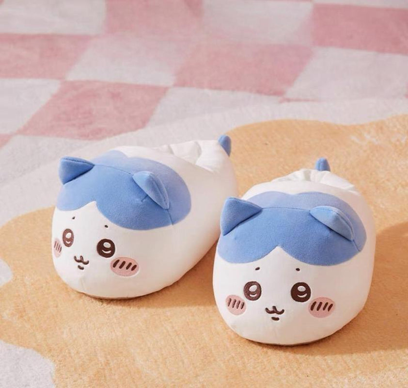 [Autumn New Arrivals]Chiikawa Women’S Slippers – 2025 New Winter & Fall Plush Cotton House Shoes, Cute Usagi & Shiba Inu Design, Warm Non-Slip Indoor Cozy Footwear