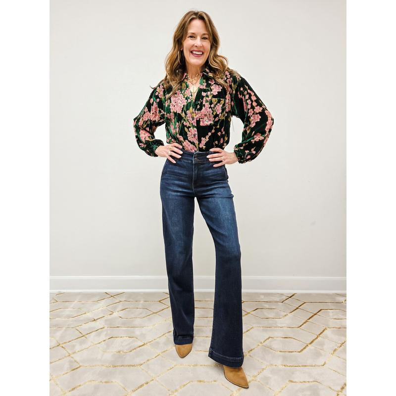 Judy Blue HIGH SOCIETY High-Waist Trouser Leg Jeans in 3 Inseams