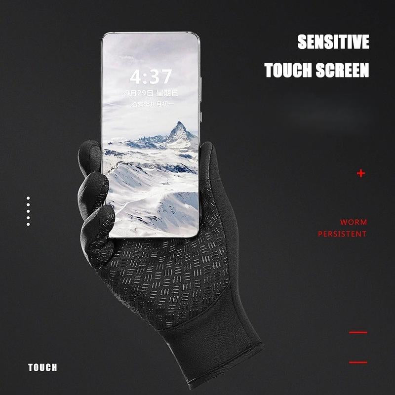 Winter Gloves Touch Screen Water Resistant Windproof Thermal for Running Cycling Driving Hiking for Men Women Outdoor Winter Gloves Touchscreen and Windproof Full-Finger for Sports Travel Daily Activities Anti-Slip Grip Lightweight Modern Unisex