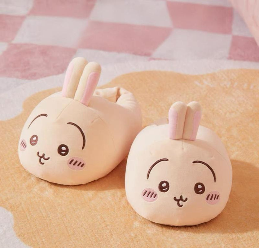 [Autumn New Arrivals]Chiikawa Women’S Slippers – 2025 New Winter & Fall Plush Cotton House Shoes, Cute Usagi & Shiba Inu Design, Warm Non-Slip Indoor Cozy Footwear