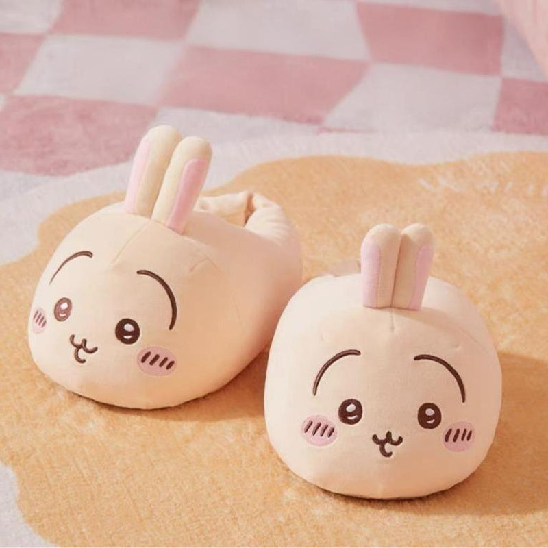 [Autumn New Arrivals]Chiikawa Women’S Slippers – 2025 New Winter & Fall Plush Cotton House Shoes, Cute Usagi & Shiba Inu Design, Warm Non-Slip Indoor Cozy Footwear