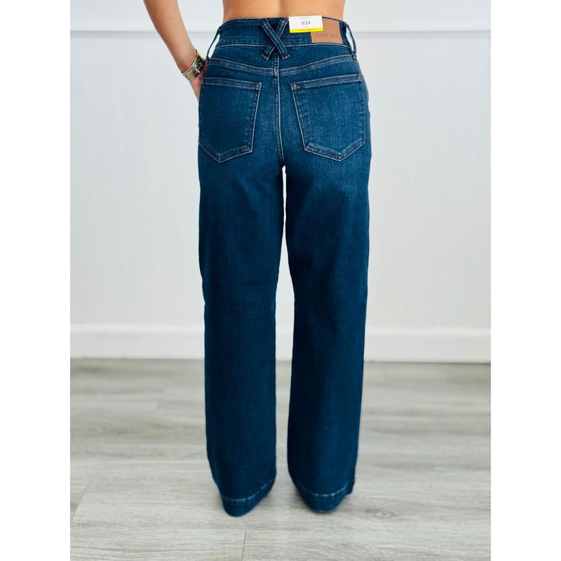 Judy Blue Tallulah Trouser Wide Leg Jeans (Reg. and Plus) - 3 Length