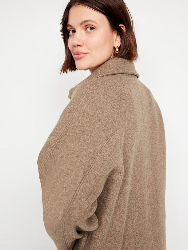 Old Navy Women'S Relaxed Button-Front Mac Coat