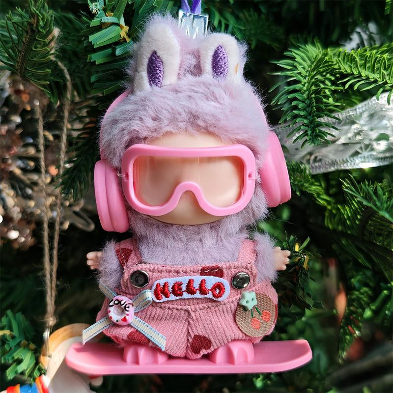 Picomonster 4 Inch Mini Plush Keychain Clothes Cute Overalls & Bib Outfits Small Plush Figure Accessories No Doll Fashion Piece Fashionable Collectible Style