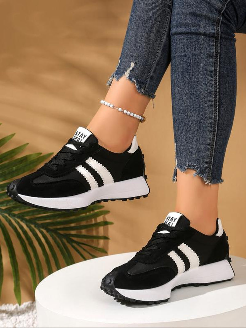 Women'S Sporty Al-Gan Shoes, Spring & Fall Elegant Fashion Casual round Toe Low Top Lace-Up Thick Sole Outdoor Running Shoes