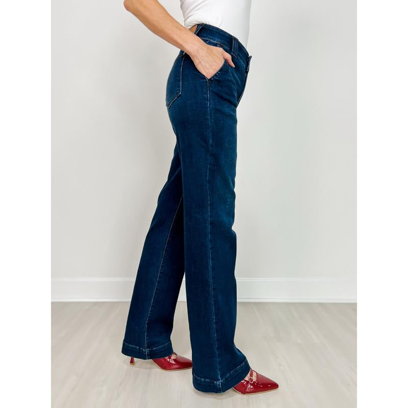 Judy Blue HIGH SOCIETY High-Waist Trouser Leg Jeans in 3 Inseams