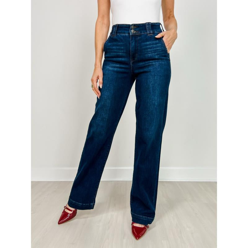Judy Blue HIGH SOCIETY High-Waist Trouser Leg Jeans in 3 Inseams